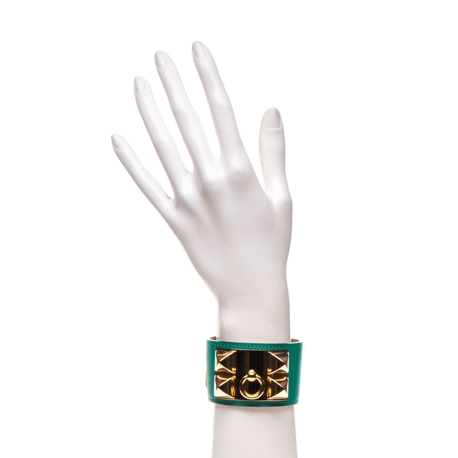 Hermes Epsom Collier de Chien CDC Bracelet S Malachite 2 of 7
