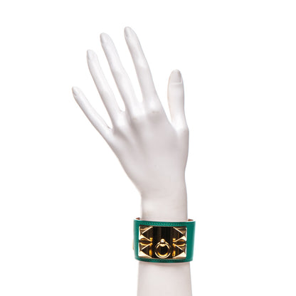 Hermes Epsom Collier de Chien CDC Bracelet S Malachite 2 of 7