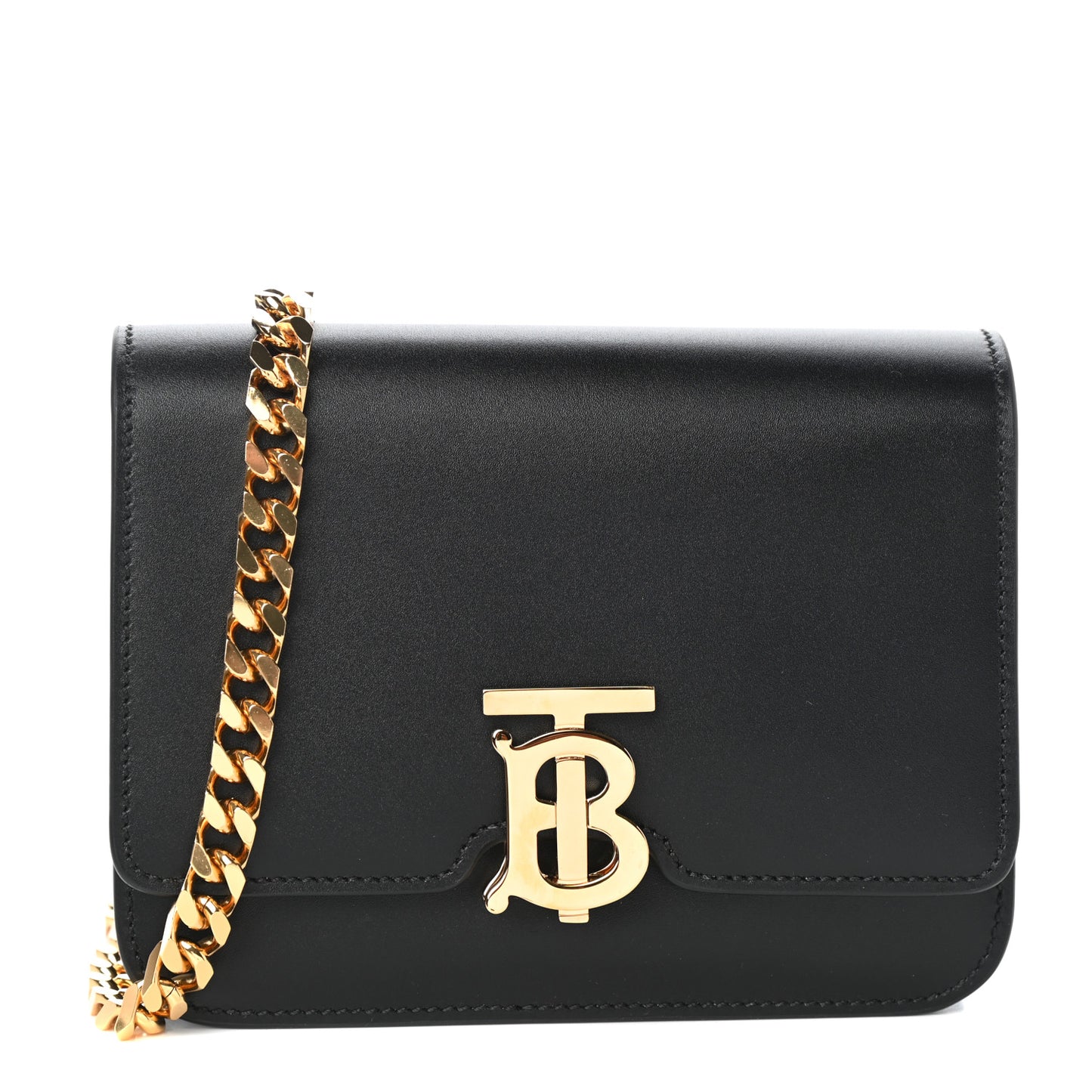 Calfskin TB Chain Belt Bag Black