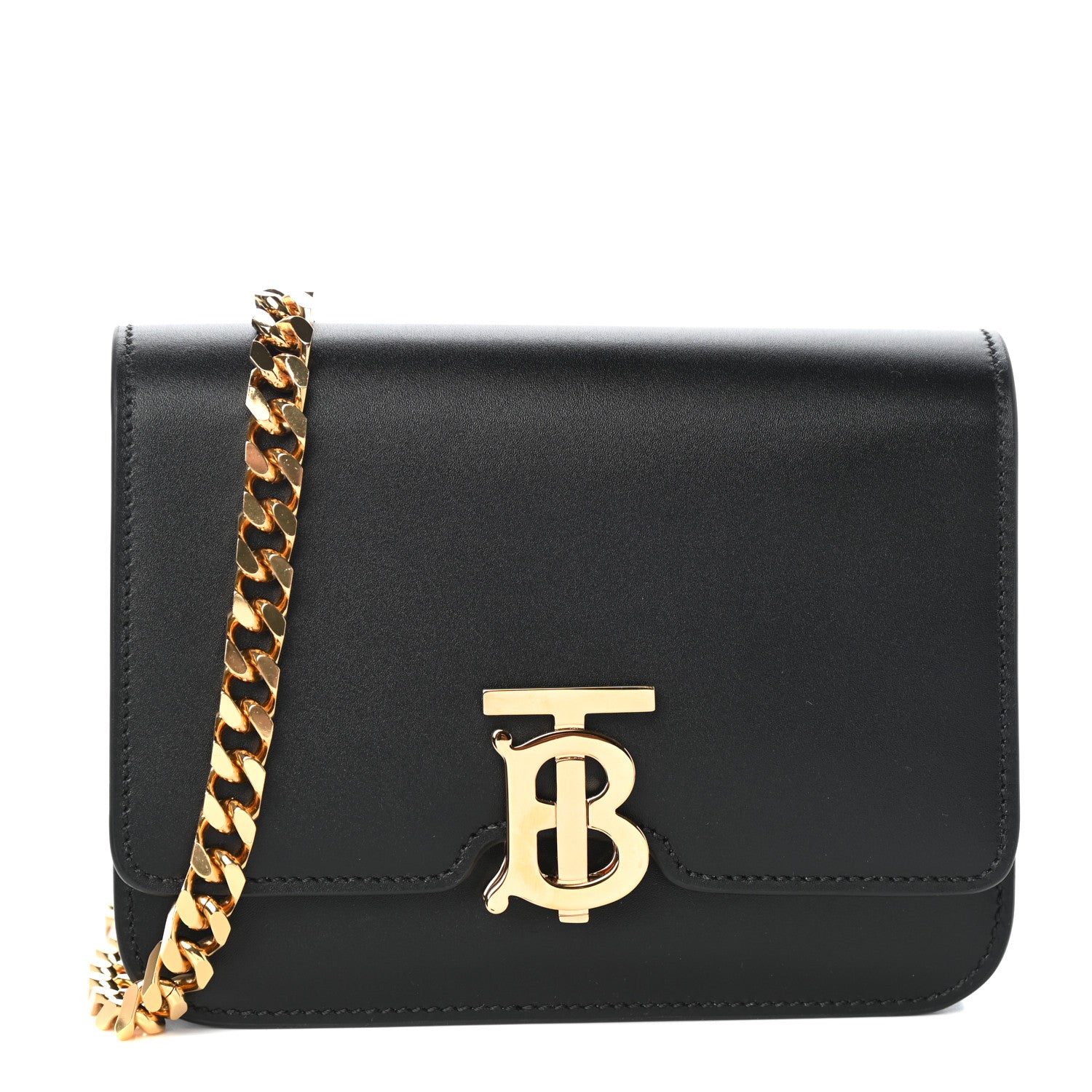 Burberry Calfskin TB Chain Belt Bag Black 1 of 9