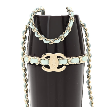 Chanel Lucite Lipstick Case On Chain Burgundy Blue 7 of 9