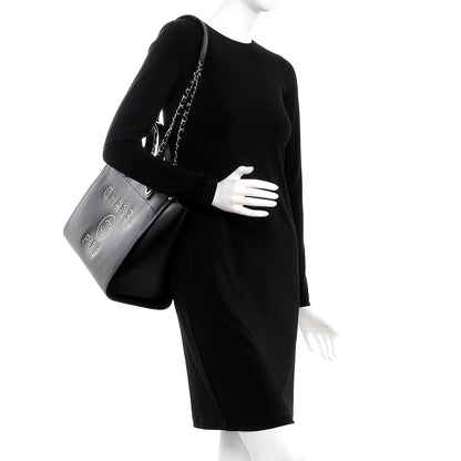 Chanel Caviar Small Studded Deauville Tote Black 2 of 8