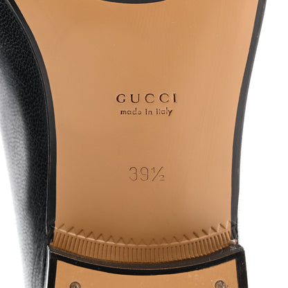 Gucci Goatskin Womens Horsebit Mid-Heel Loafers 39.5 Black 8 of 11