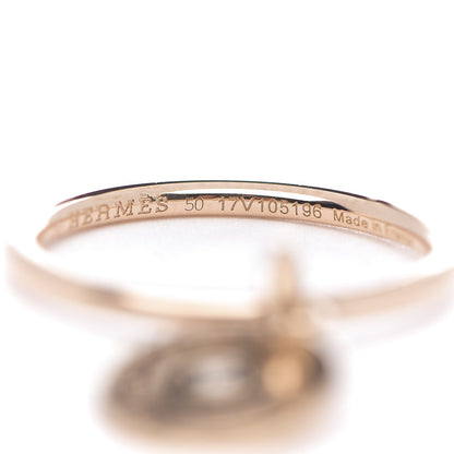 Hermes 18K Rose Gold Diamond Gambade Ring 50 5.25 6 of 8