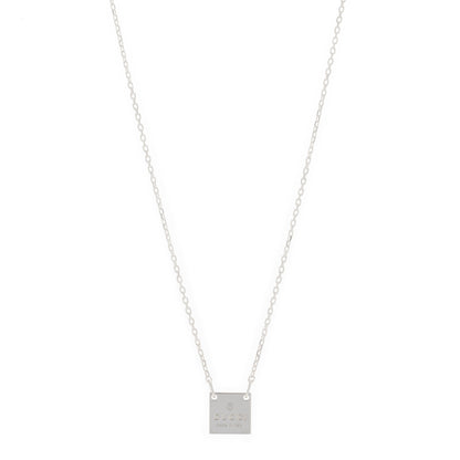 Gucci Sterling Silver Logo Square Tag Necklace 1 of 4