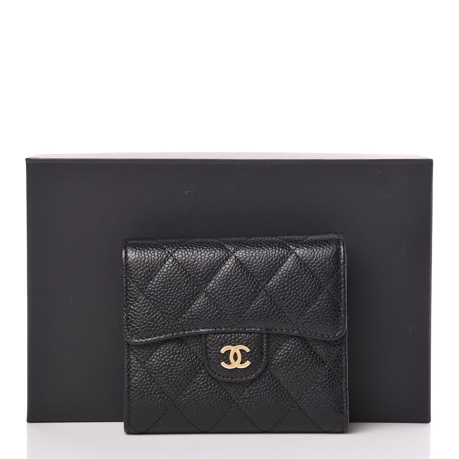 Chanel Caviar Quilted Compact Flap Wallet Black 10 of 10