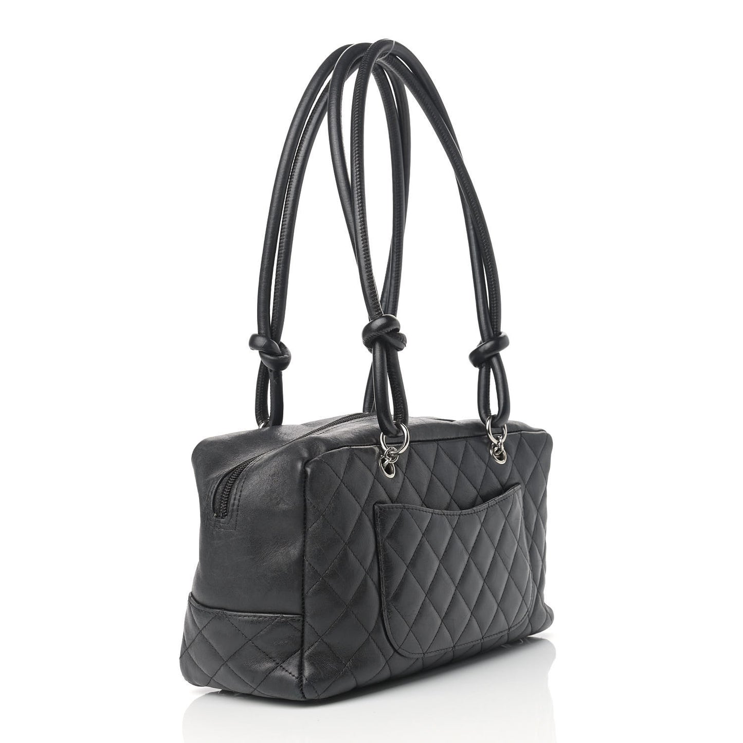 Calfskin Quilted Large Cambon Bowler Black