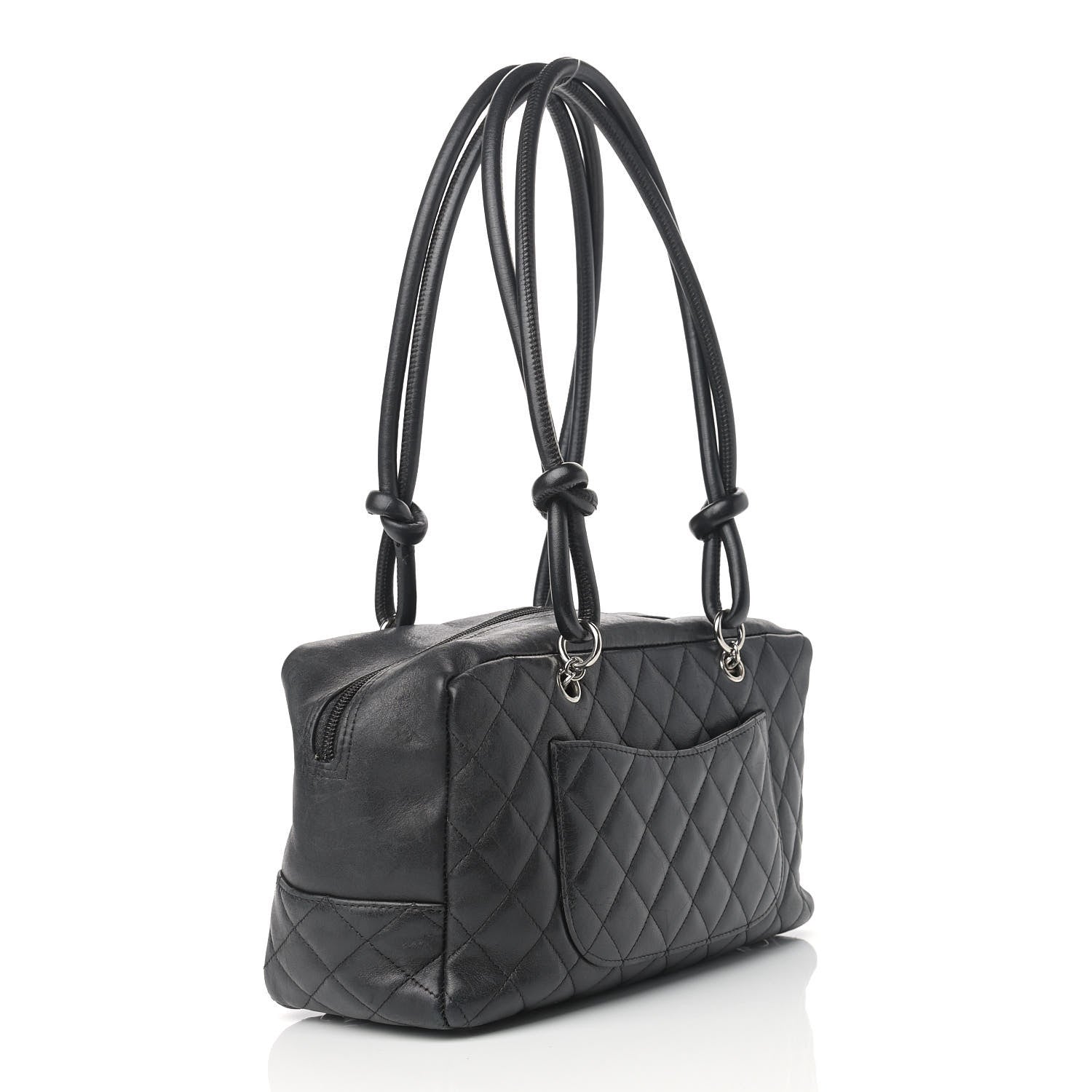Chanel Calfskin Quilted Large Cambon Bowler Black 3 of 18