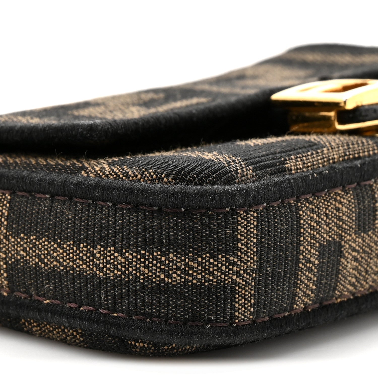Fendi Fabric Jacquard FF 1974 Nano Baguette Charm Tobacco Moro Black 10 of 11