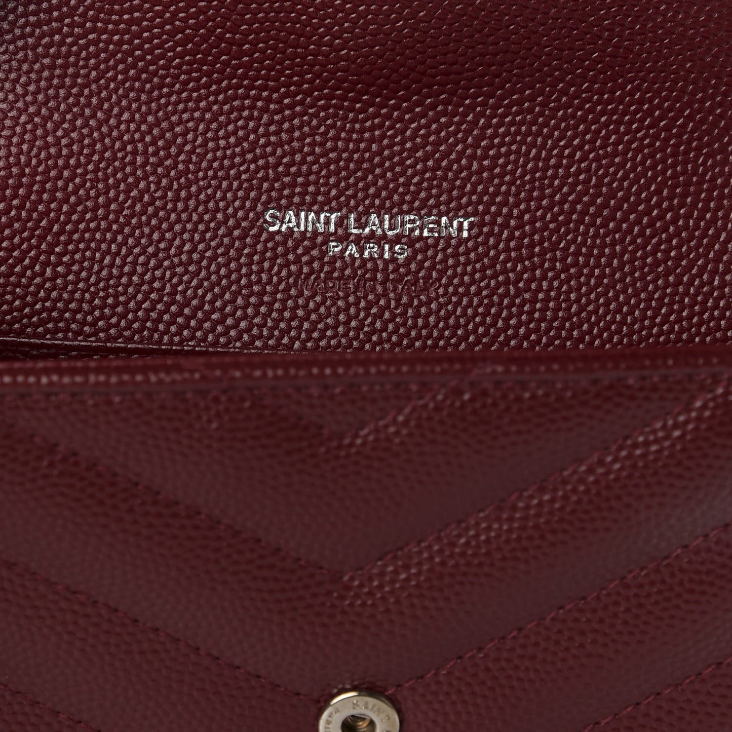 Grain De Poudre Matelasse Chevron Small Monogram Envelope Wallet Palissandre