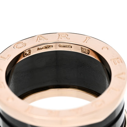 Bulgari 18K Rose Gold Black Ceramic B.Zero1 Four-Band Ring 53 6.25 4 of 6
