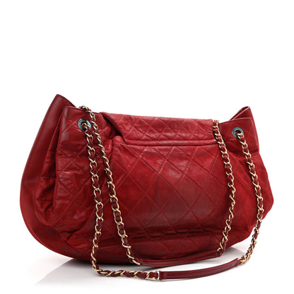Chanel Iridescent Calfskin Chic Quilt Accordion Flap Bag Red 2 of 7