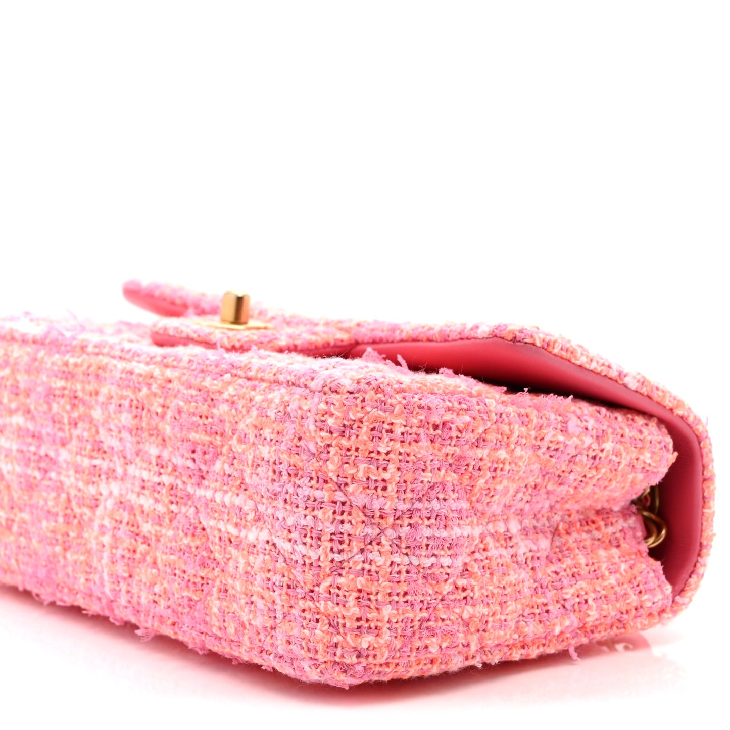 Tweed Quilted Mini Rectangular Flap Pink Orange White