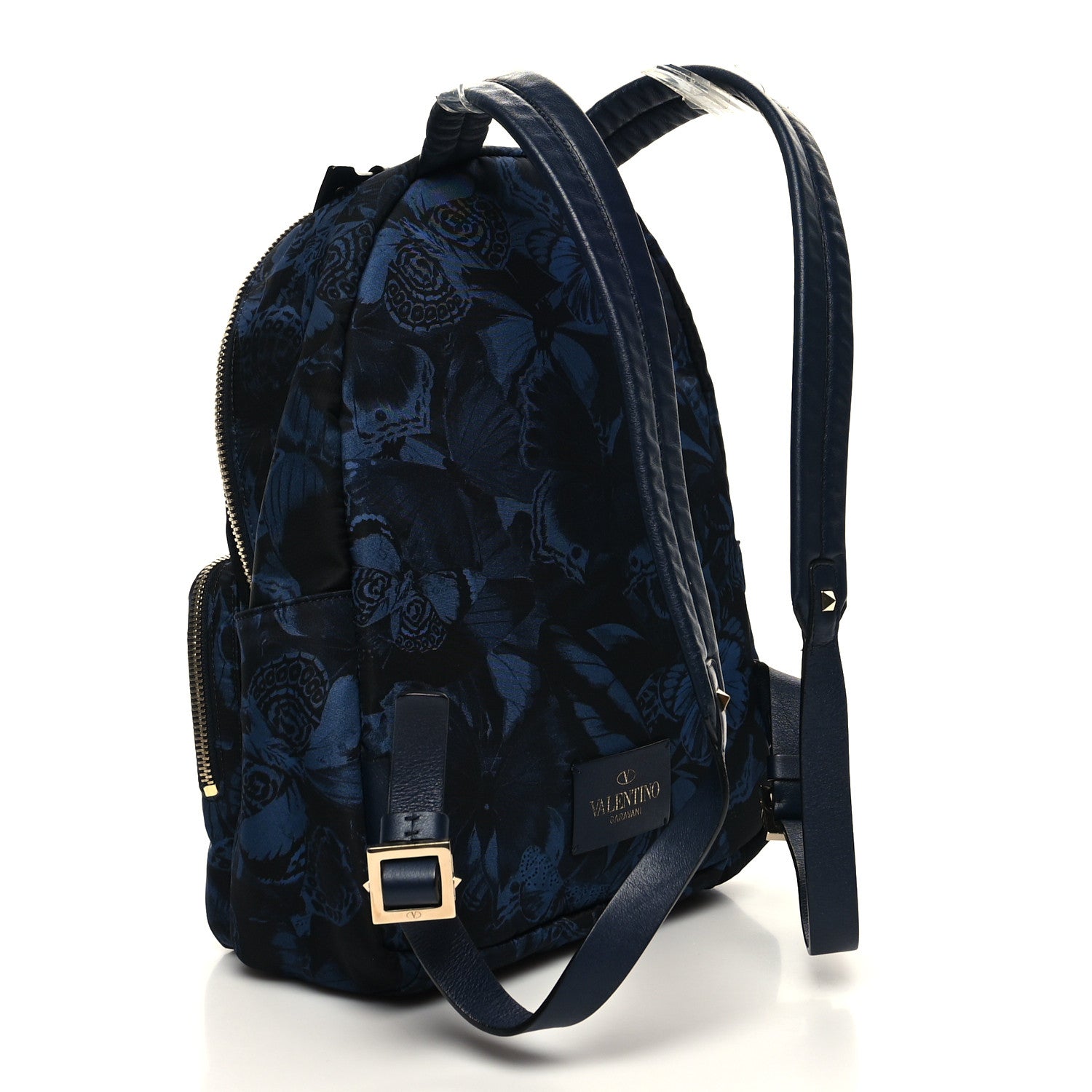 Valentino Garavani Nylon Camubutterfly Medium Rockstud Backpack Marine 3 of 9