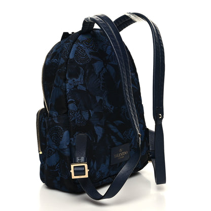 Valentino Garavani Nylon Camubutterfly Medium Rockstud Backpack Marine 3 of 9