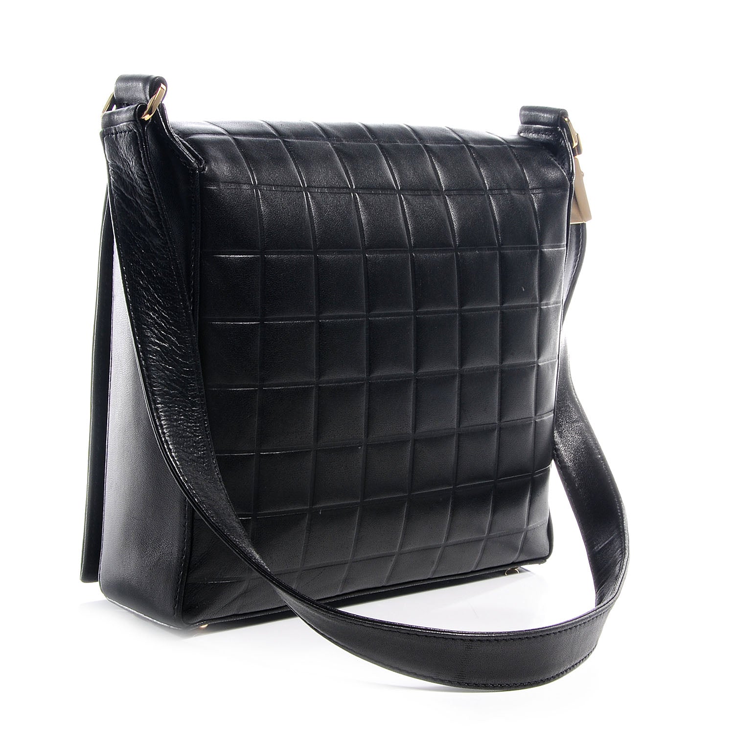 Chanel Lambskin Chocolate Bar Quilted CC Flap Black 3 of 8