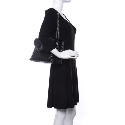 Saint Laurent Calfskin Y Quilted Monogram Medium Loulou Chain Satchel Black 2 of 12