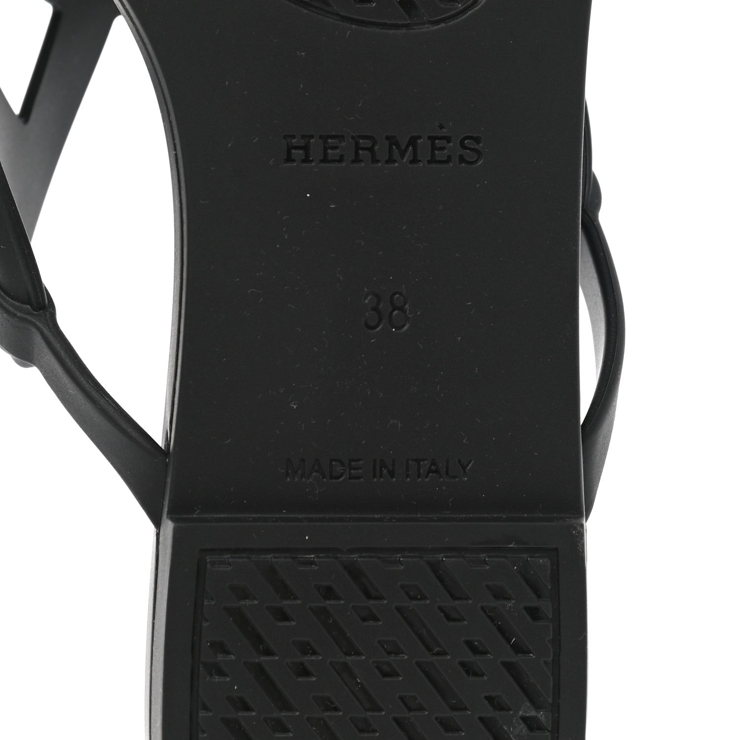 Hermes Rubber Womens Egerie Sandals 38 Black 6 of 9