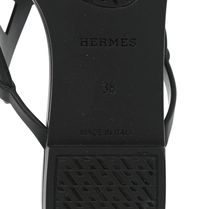 Hermes Rubber Womens Egerie Sandals 38 Black 6 of 9