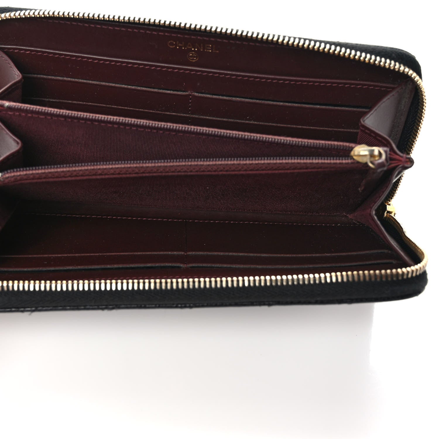 Chanel Caviar Quilted Large Gusset Zip Around Wallet Black 5 of 10