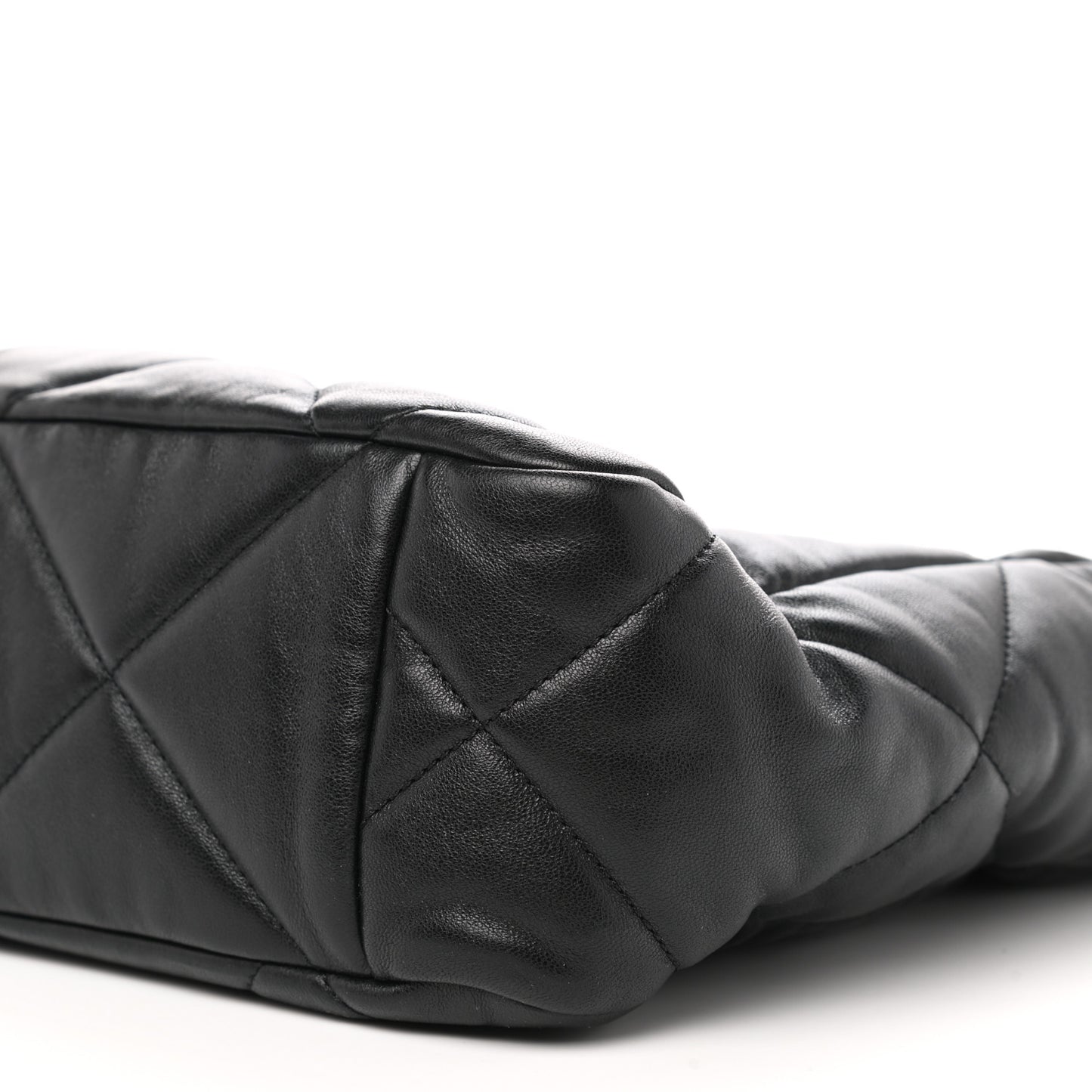 Lambskin Quilted Chanel 19 Shopping Bag Black