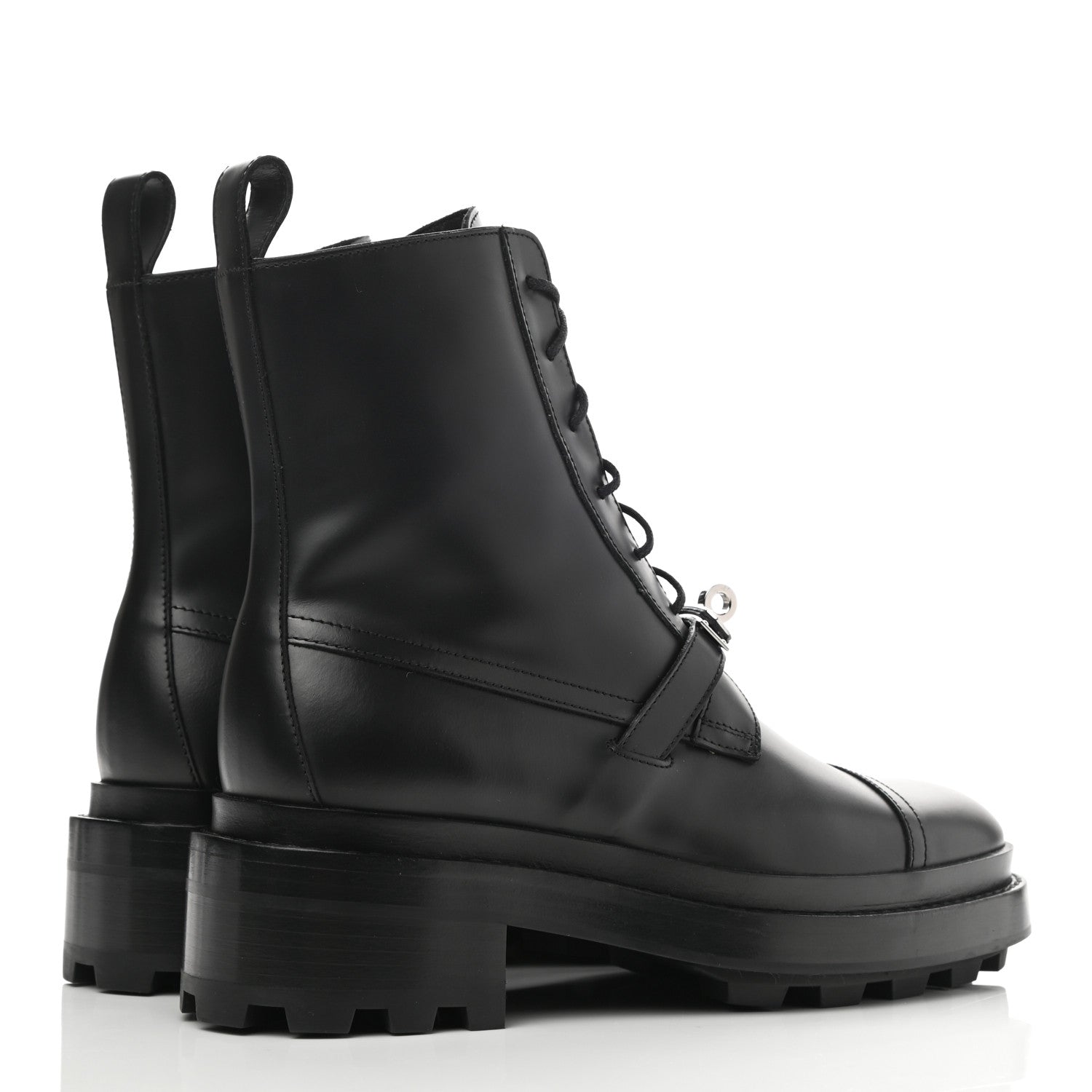 Hermes Glossed Calfskin Funk Ankle Boots 36 Black 4 of 9