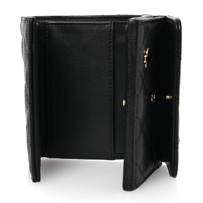 Chanel Caviar Quilted Enamel Coco Casino Double Flap Wallet Black 5 of 12
