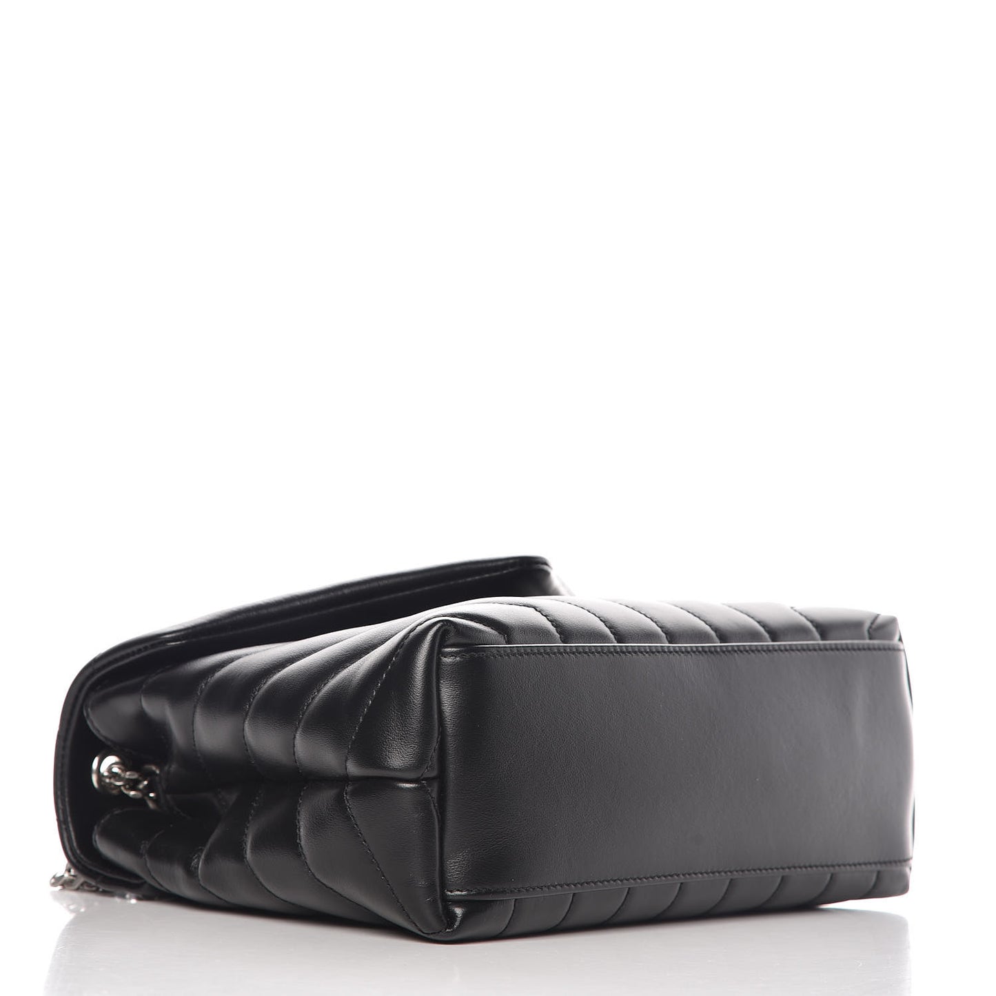 Calfskin Y Quilted Monogram Small Loulou Chain Satchel Black