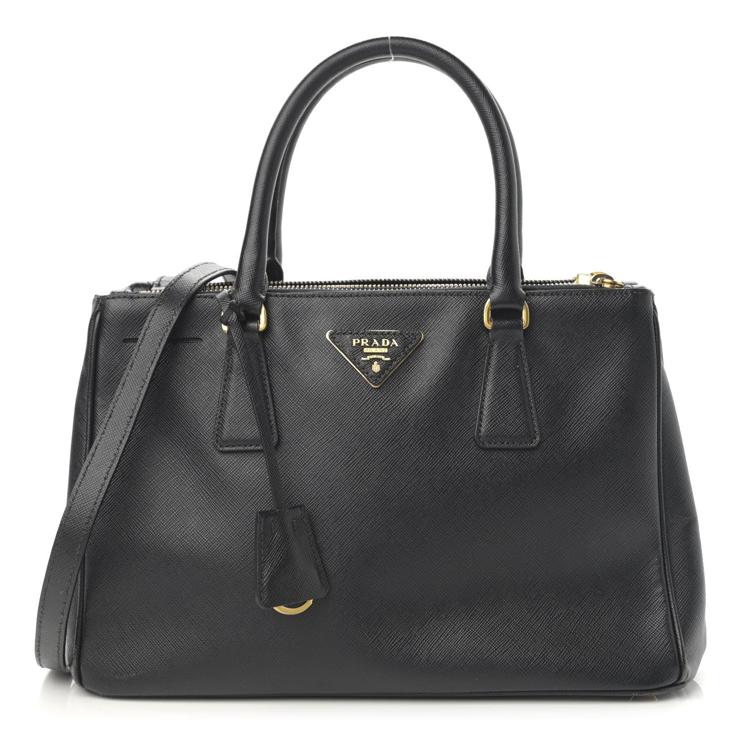 Prada Saffiano Small Galleria Double Zip Tote Black 1 of 17