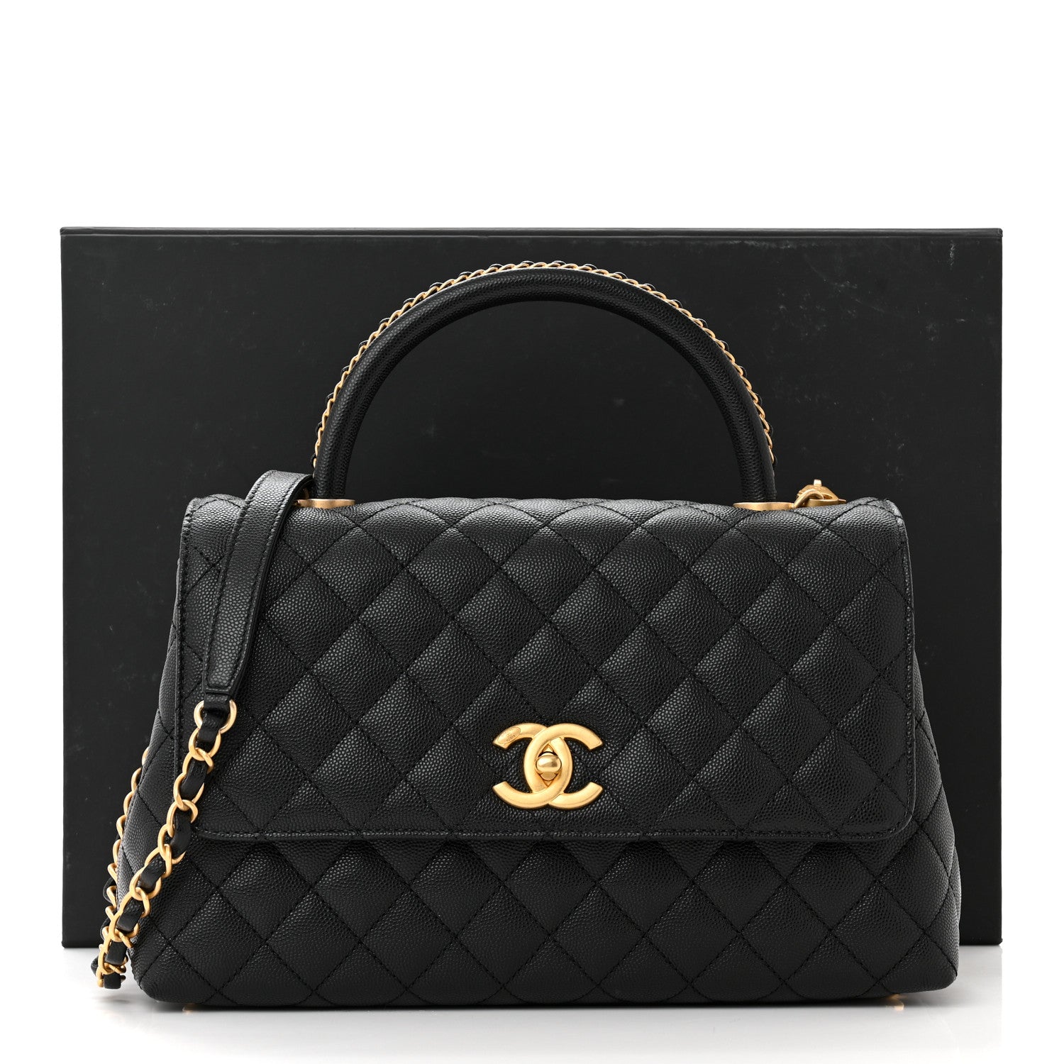 Chanel Caviar Quilted Small Coco Chain Handle Flap Black 11 of 11