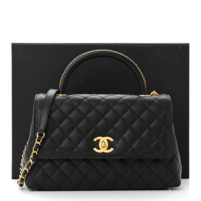 Chanel Caviar Quilted Small Coco Chain Handle Flap Black 11 of 11