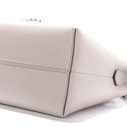 Fendi Vitello Dolce Flowerland Studded Medium By The Way Boston Bag Grigio Polvere White Ice Multicolor 7 of 9