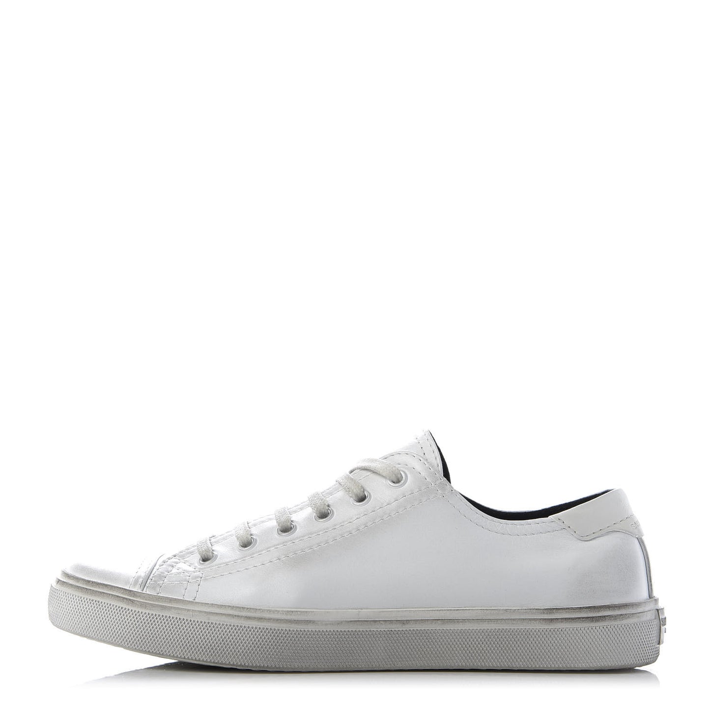 Calfskin Distressed Low Top Sneakers 38 Off White