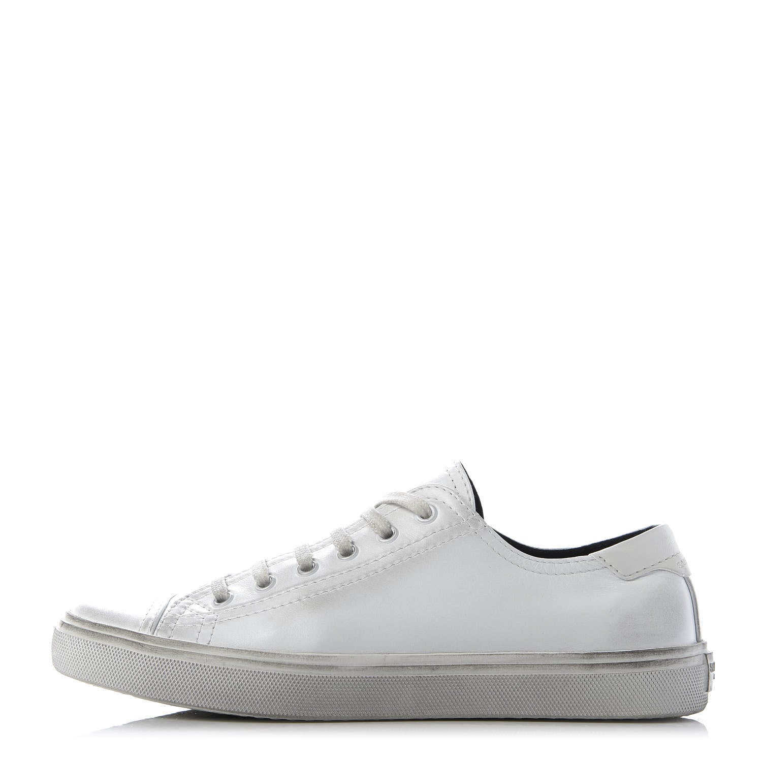Saint Laurent Calfskin Distressed Low Top Sneakers 38 Off White 1 of 8