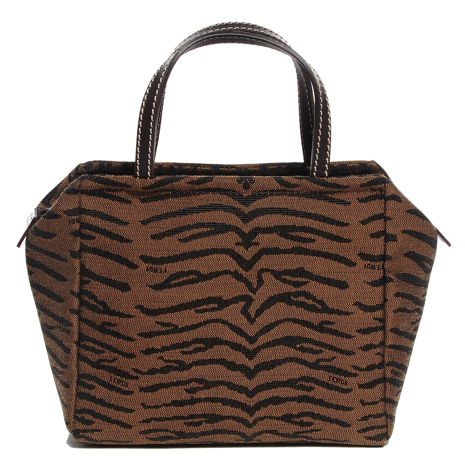 Fendi Canvas Tigre Cosmetic Bag Tobacco Moro 1 of 7