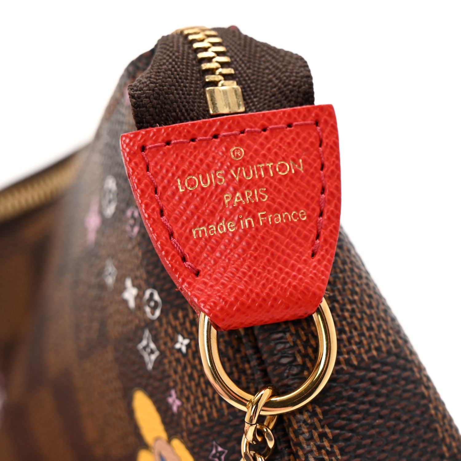 Louis Vuitton Damier Ebene 2019 Christmas Animation Mini Pochette Accessories Red 6 of 9