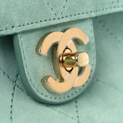 Chanel Suede Calfskin Small Souplissimo Maxi Flap Green 18 of 22