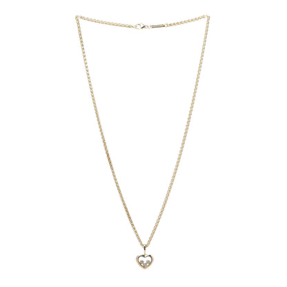 Chopard 18K Yellow Gold Diamond Happy Diamonds Icons Heart Pendant Necklace 2 of 7