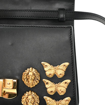 Gucci Calfskin Animal Studs Mini Sylvie Top Handle Bag Black 12 of 20
