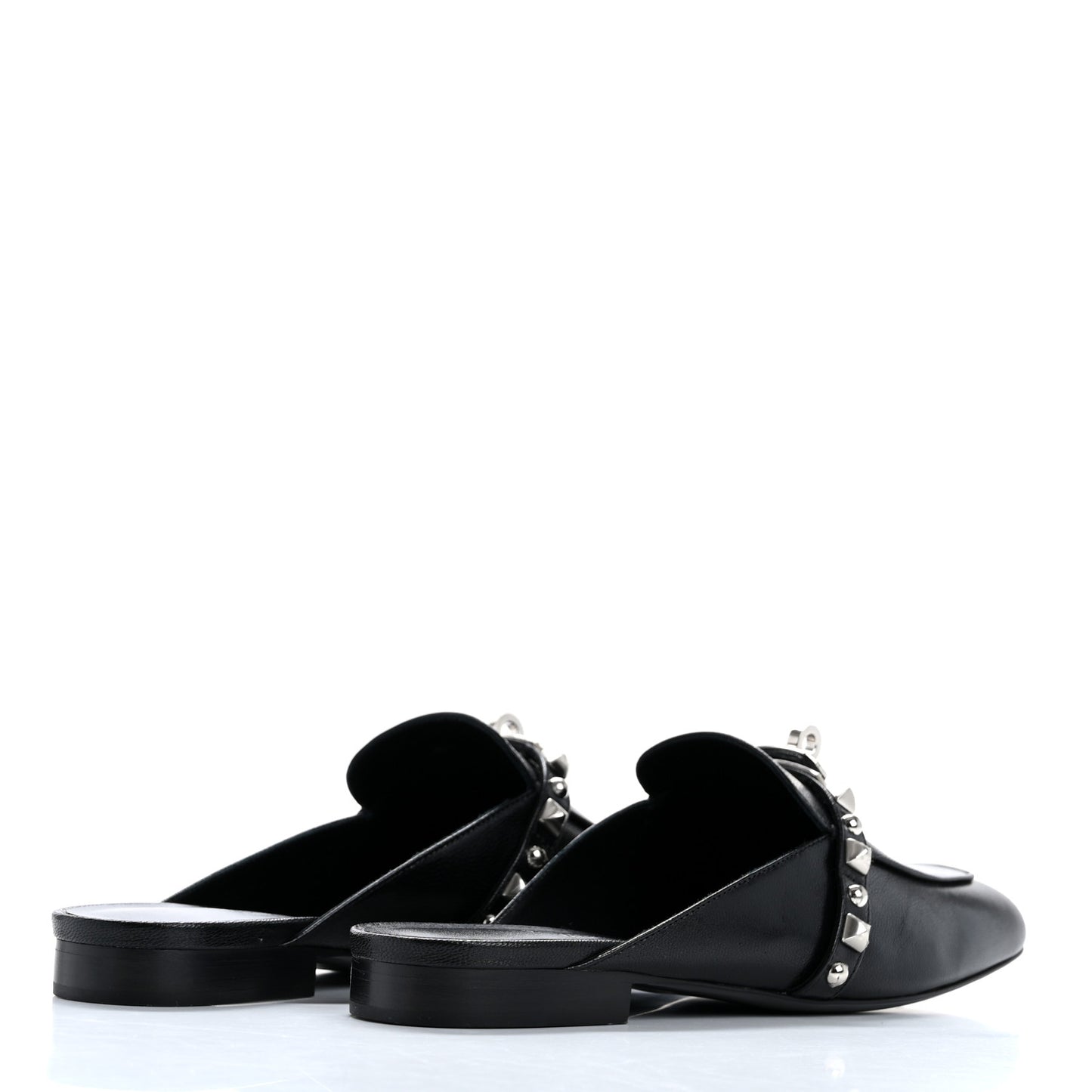 Goatskin Medor Studded Oz Mules 37.5 Black
