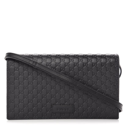 Gucci Microguccissima Crossbody Wallet Black 1 of 8