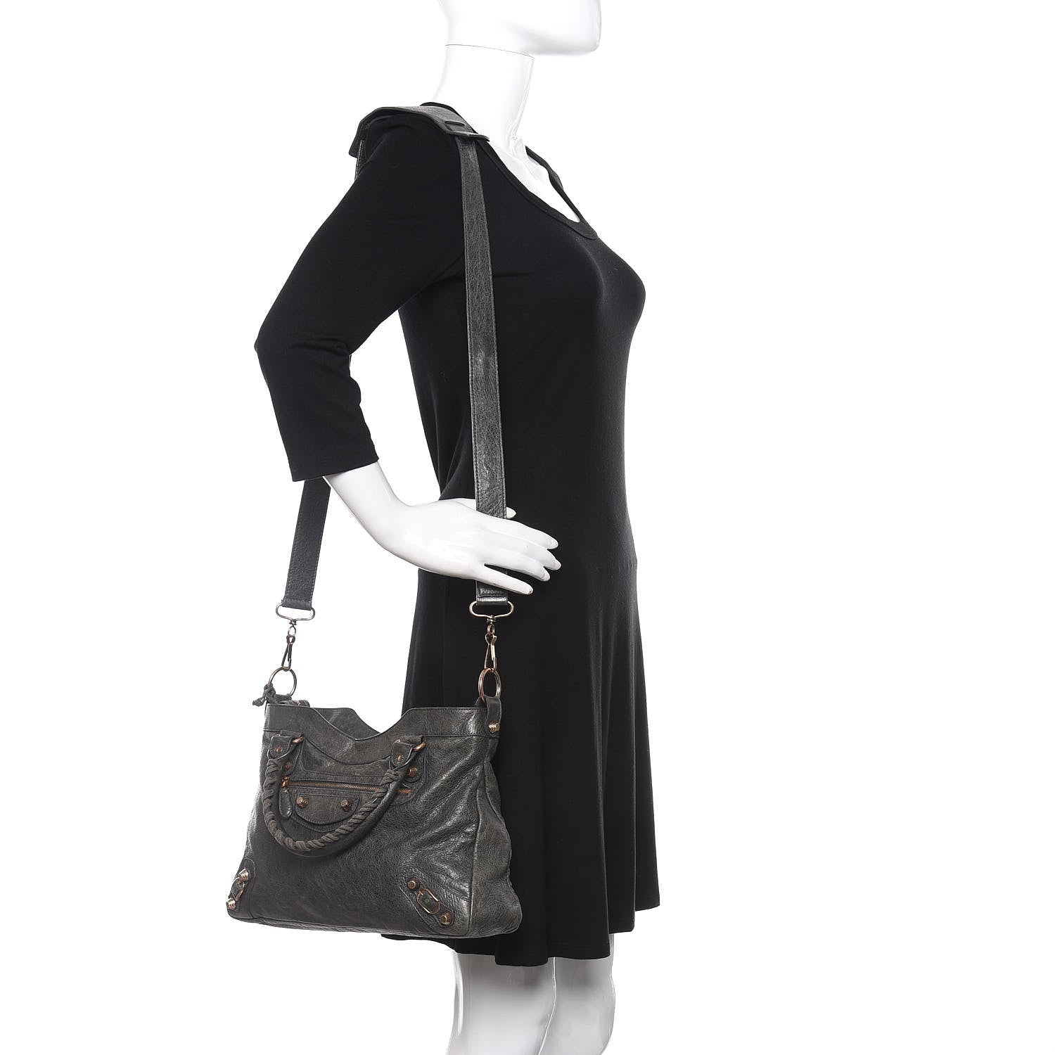 Balenciaga Agneau Giant 12 Rose Gold Hardware Town Anthracite 2 of 12