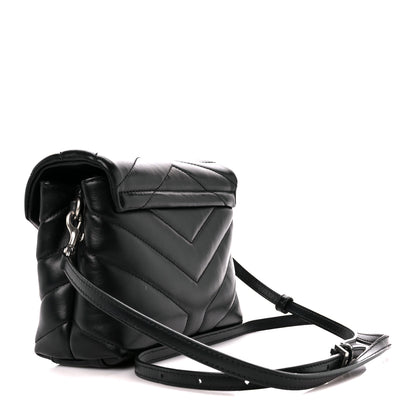 Saint Laurent Calfskin Y Quilted Monogram Toy Loulou Crossbody Bag Black 3 of 12