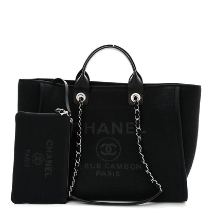 Chanel Mixed Fibers Small Deauville Tote Black 1 of 10