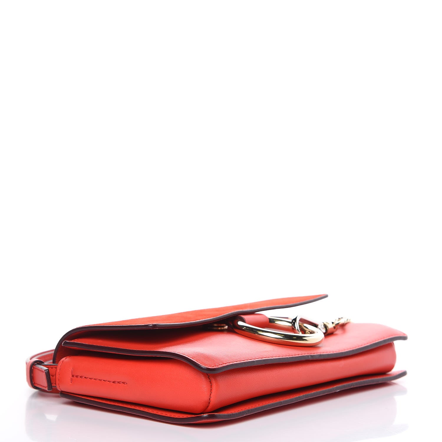 Chloe Suede Calfskin Small Faye Shoulder Bag Sepia Red 4 of 11