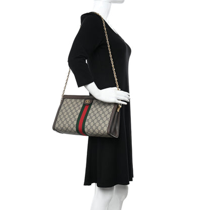 Gucci GG Supreme Monogram Web Medium Ophidia Chain Shoulder Bag Brown 2 of 10