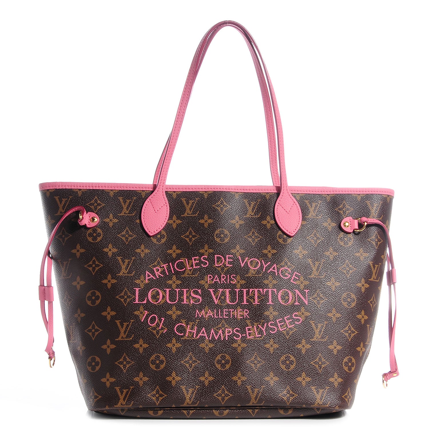 Louis Vuitton Monogram Articles de Voyage Ikat Neverfull MM Rose Velours 1 of 7