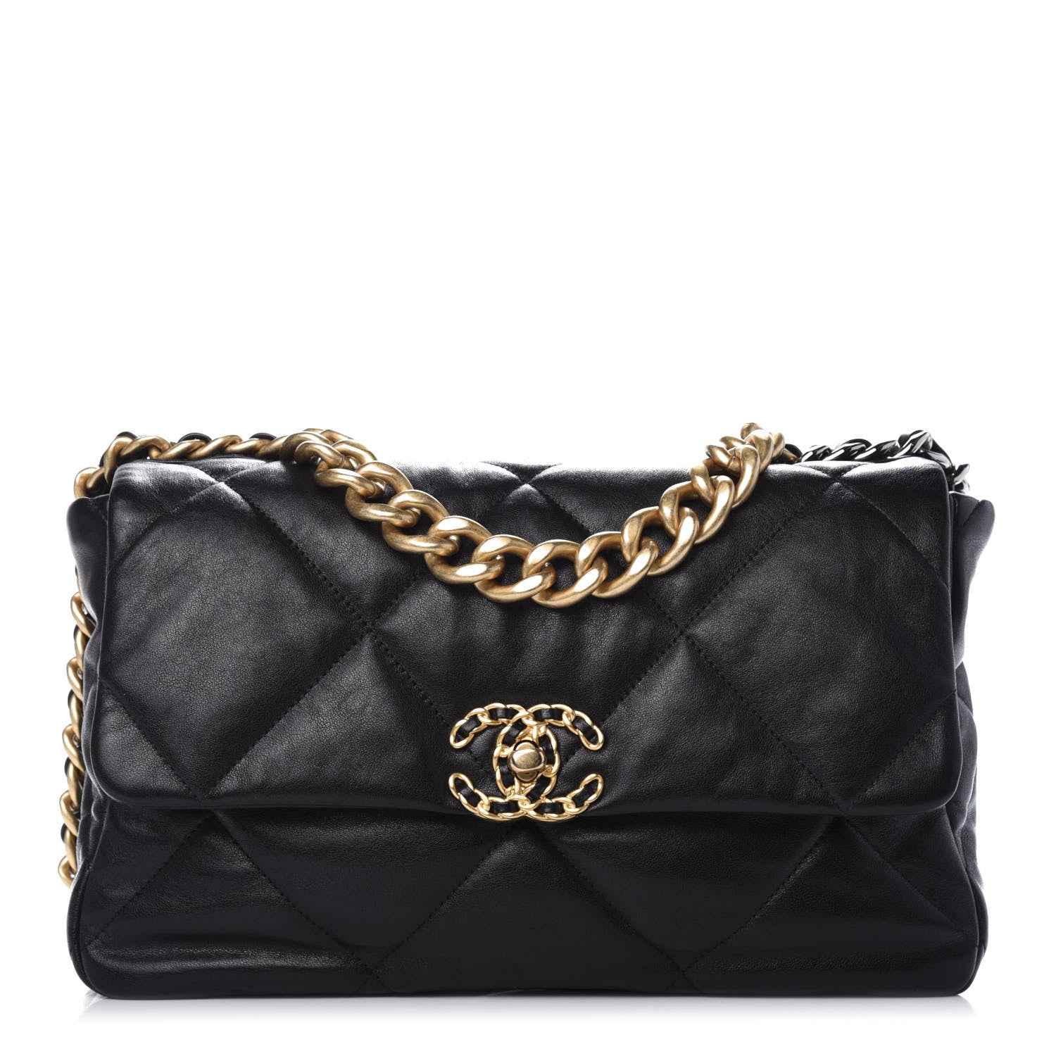 Chanel Lambskin Quilted Large 19 Flap Black 1 of 9