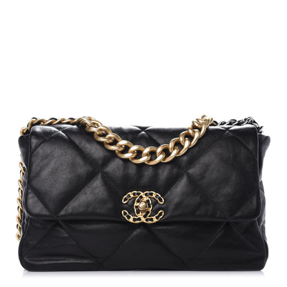 Chanel Lambskin Quilted Large 19 Flap Black 1 of 9