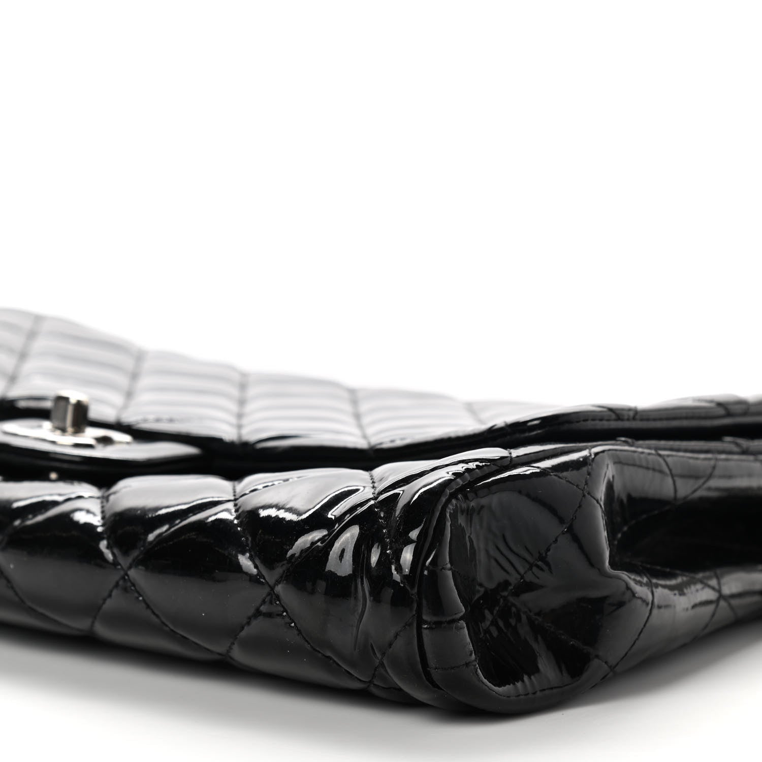 Chanel Patent Quilted Clutch with Chain Flap Black 9 of 9